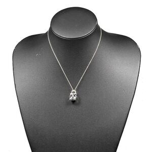 TIFFANY&Co. Ribbon Box Lock Necklace Silver925 15.6g Women